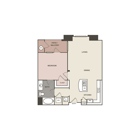 bedroom floor plan | luxury apartments in towson md | the mille brookhaven apartment